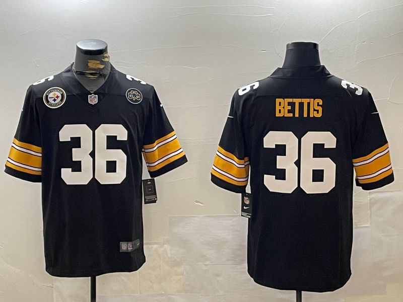 Men Pittsburgh Steelers #36 Bettis Black 2024 Nike Limited NFL Jersey style 12163->pittsburgh steelers->NFL Jersey